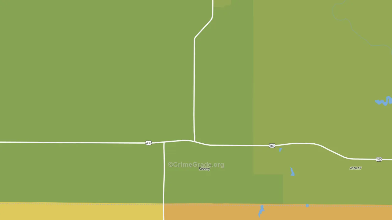 Severy, KS Map of Burglary Rates