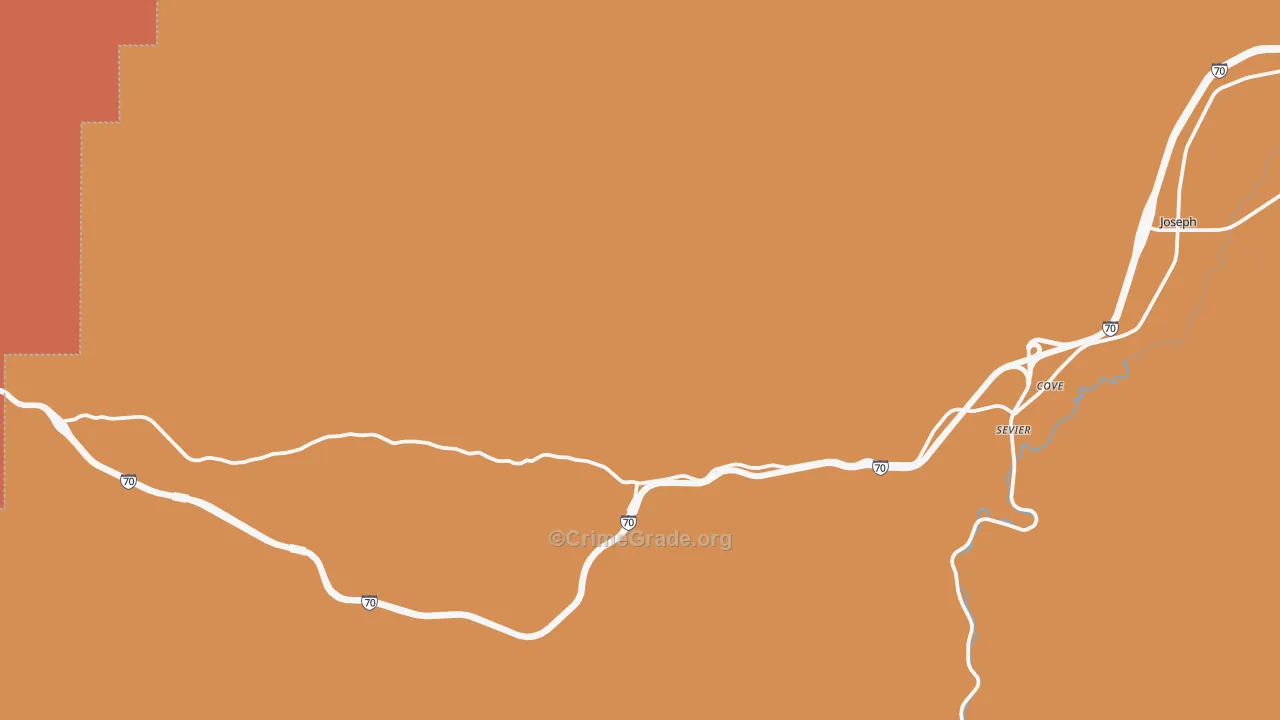 Sevier, UT Map of Burglary Rates