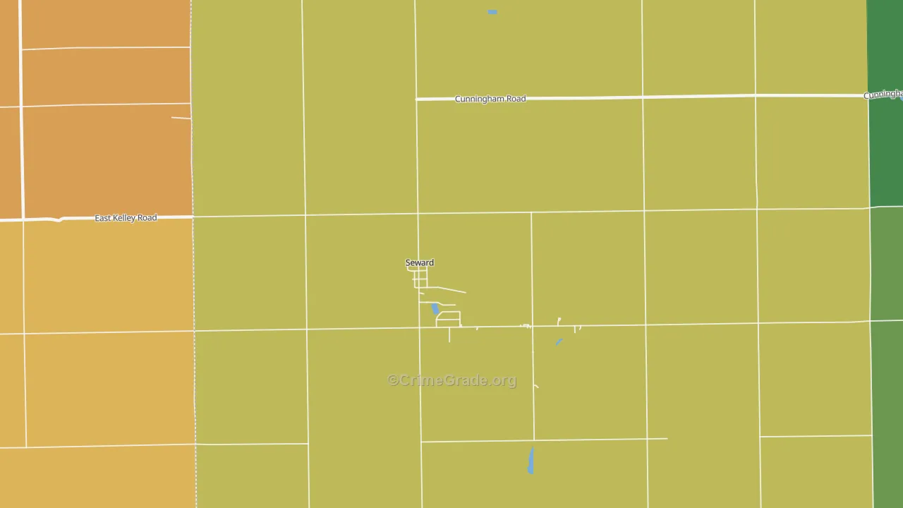 Seward, IL Map of Burglary Rates