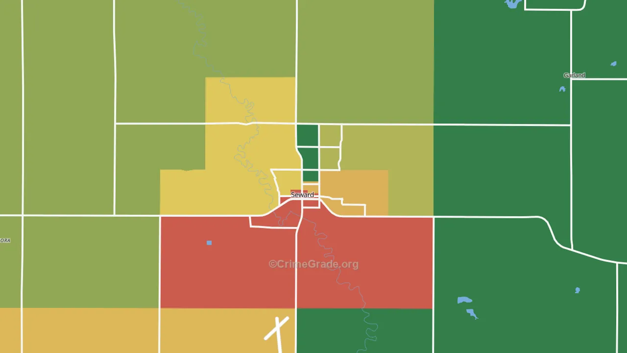 Seward, NE Map of Burglary Rates