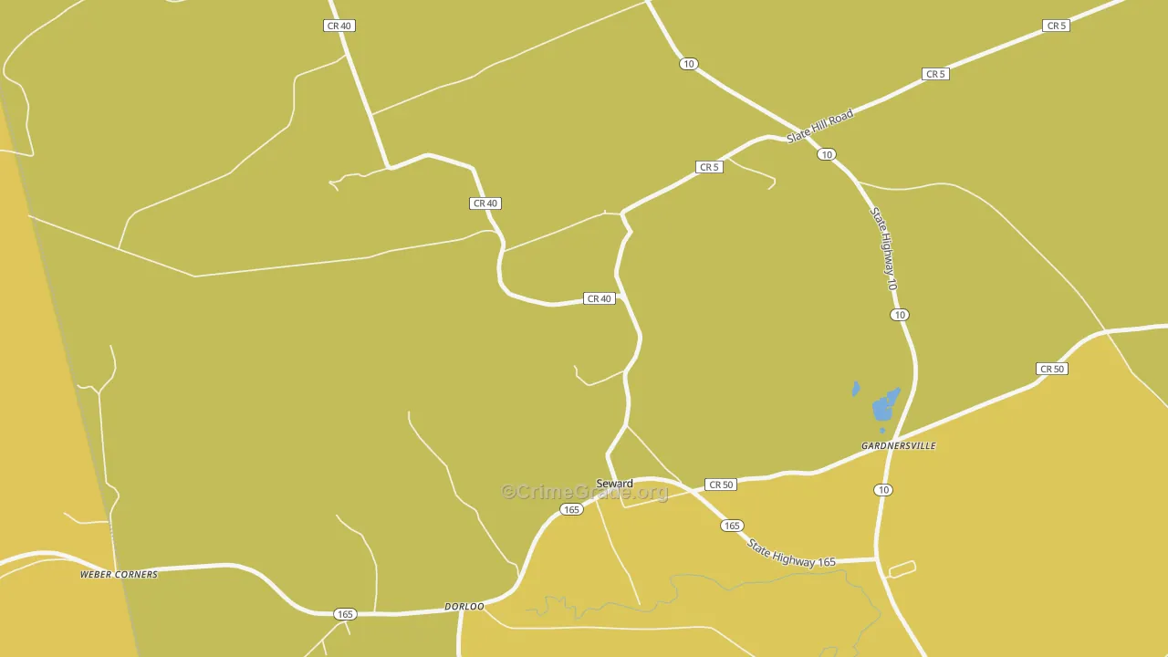 Seward, NY Map of Burglary Rates