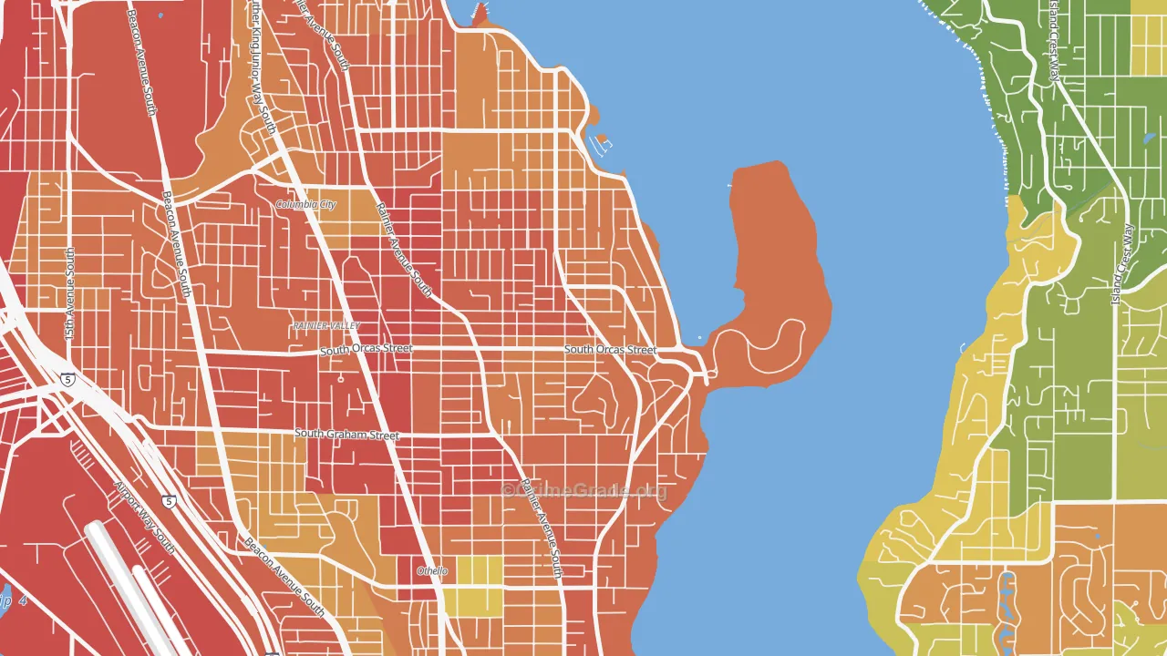 Seward Park, Seattle, WA Map of Burglary Rates