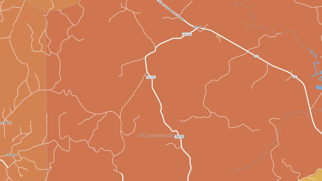 Sexton, TX Map of Burglary Rates