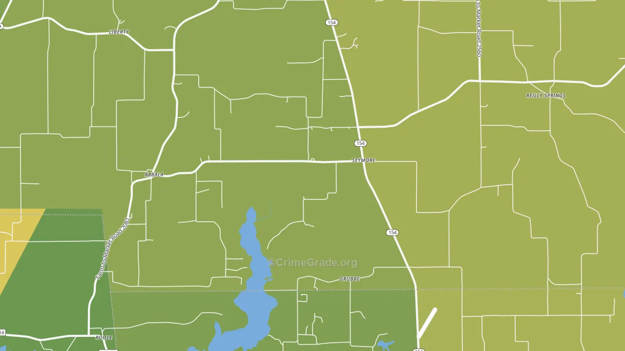 Seymore, TX Map of Burglary Rates