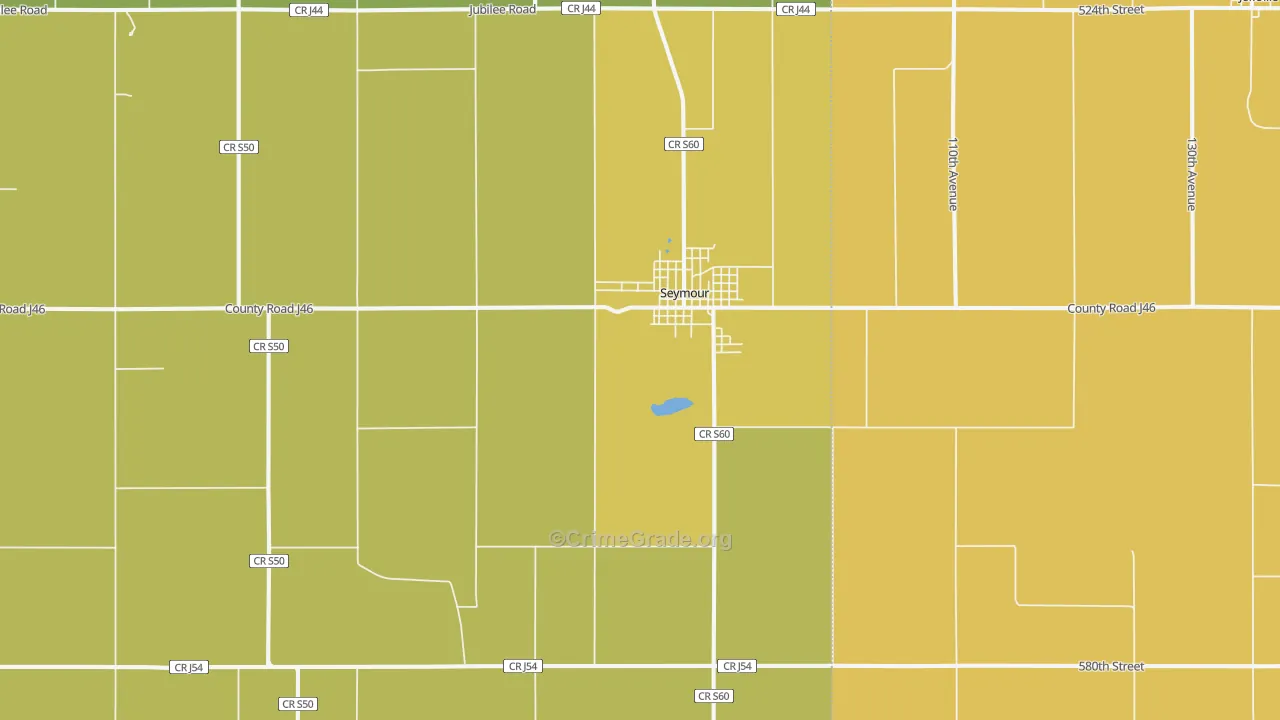 Seymour, IA Map of Burglary Rates