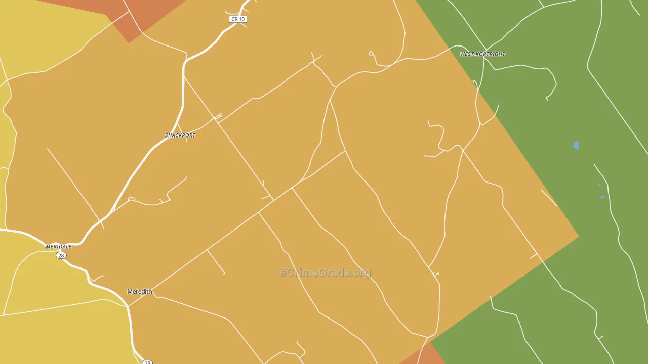 Shackport, NY Map of Burglary Rates