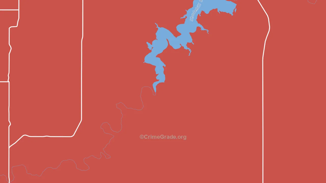 Shadehill, SD Map of Burglary Rates