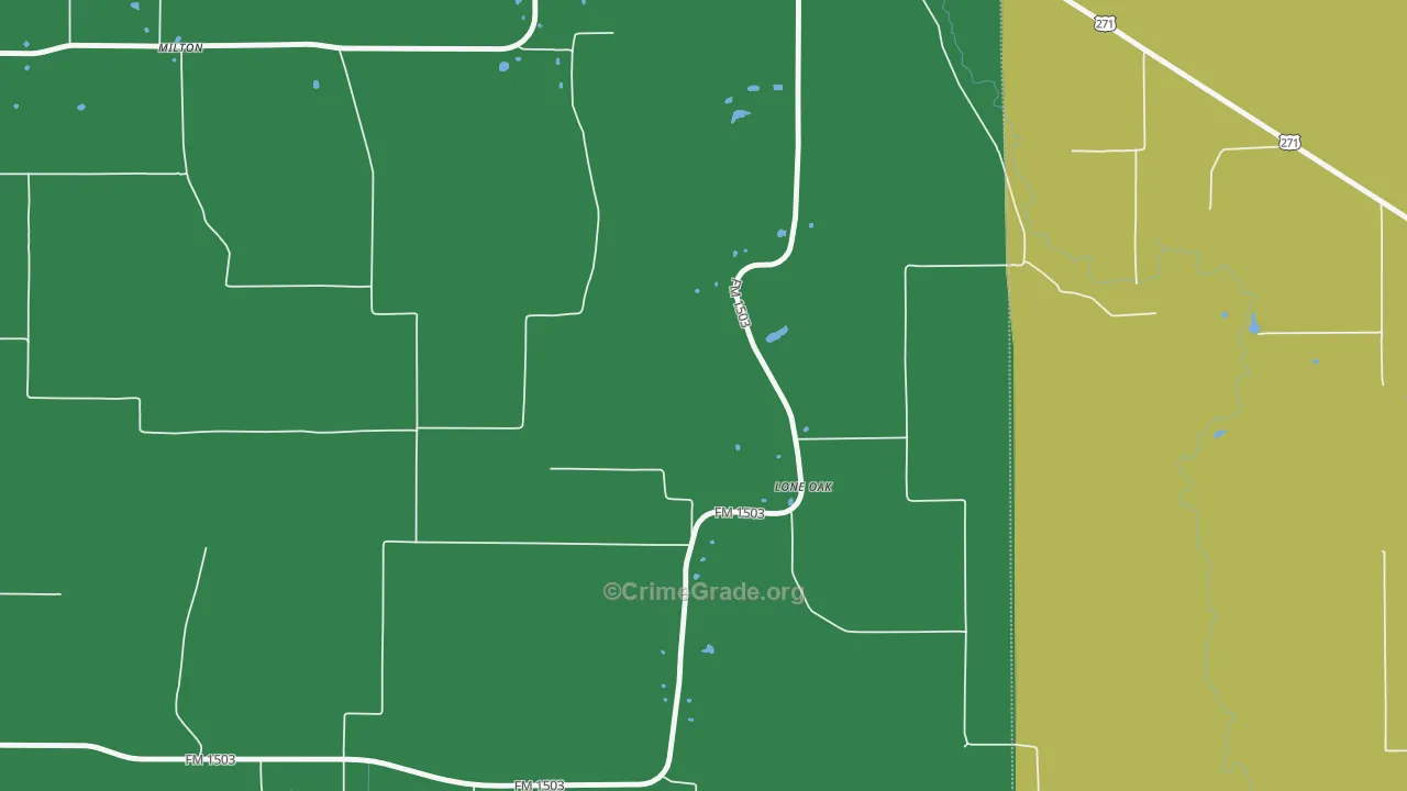 Shadowland, TX Map of Burglary Rates