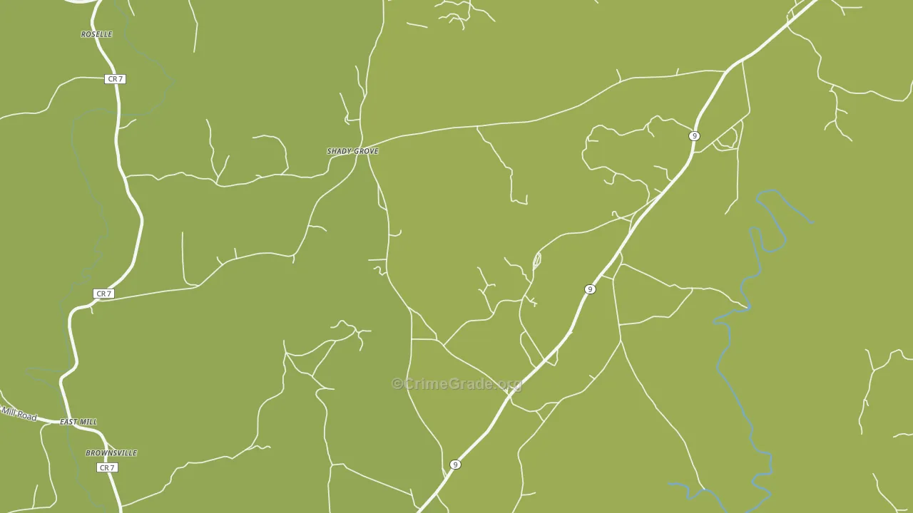 Shady Grove, AL Map of Burglary Rates