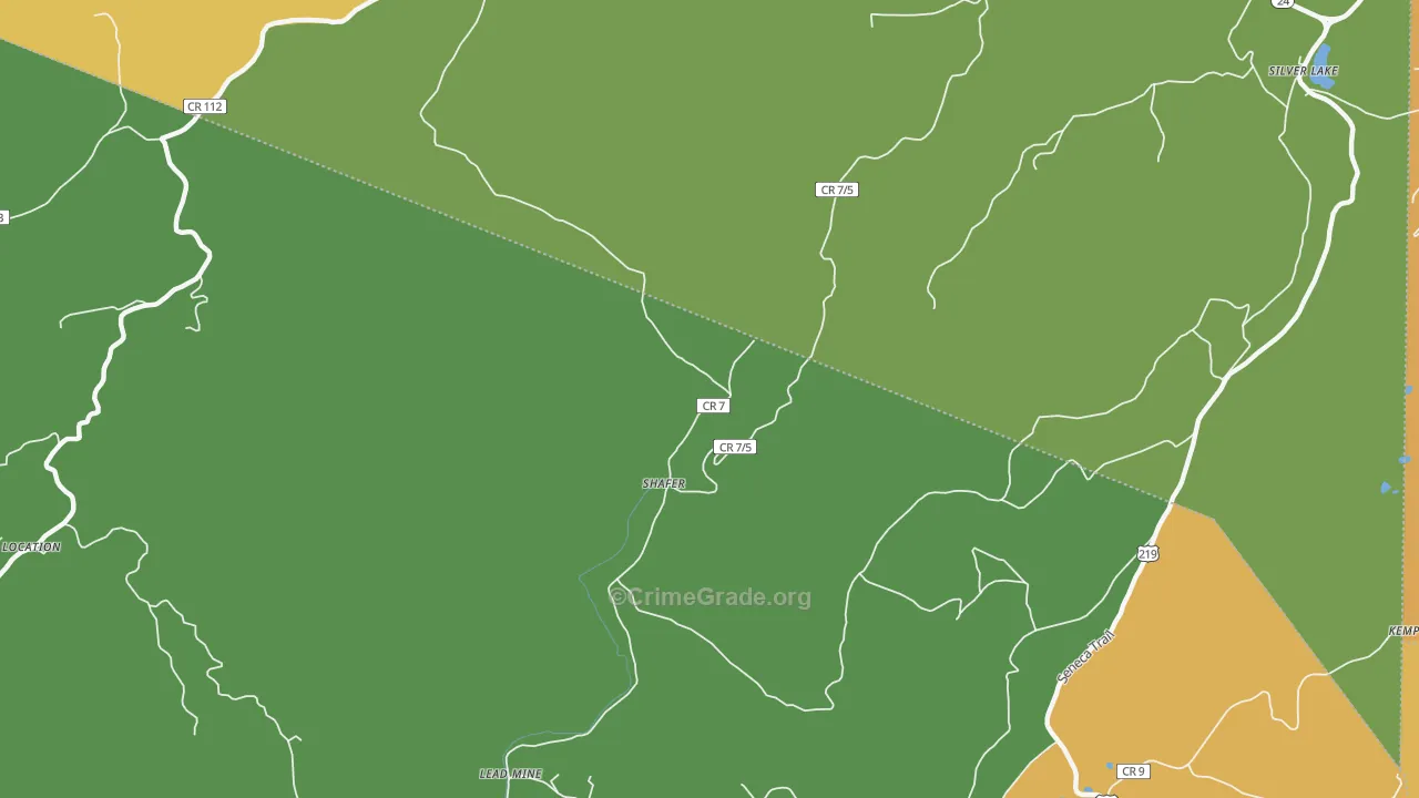 Shafer, WV Map of Burglary Rates
