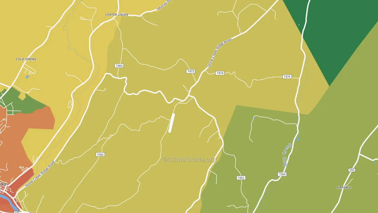 Shaffersville, PA Map of Burglary Rates