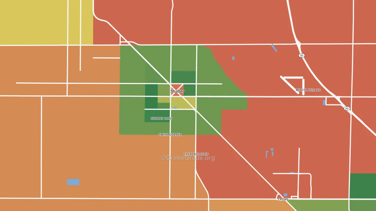 Shafter, CA Map of Burglary Rates
