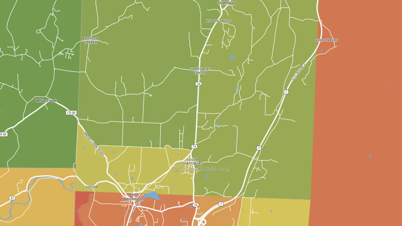 Shaftsbury, VT Map of Burglary Rates