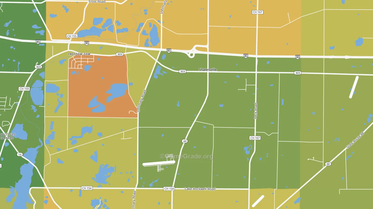 Shalersville, OH Map of Burglary Rates