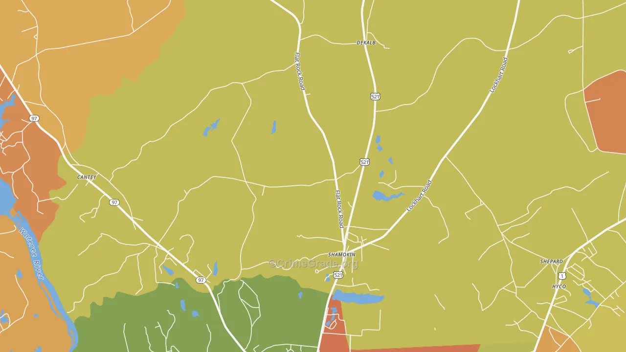 Shamokin, SC Map of Burglary Rates