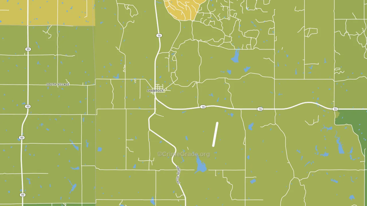 Shamrock, OK Map of Burglary Rates