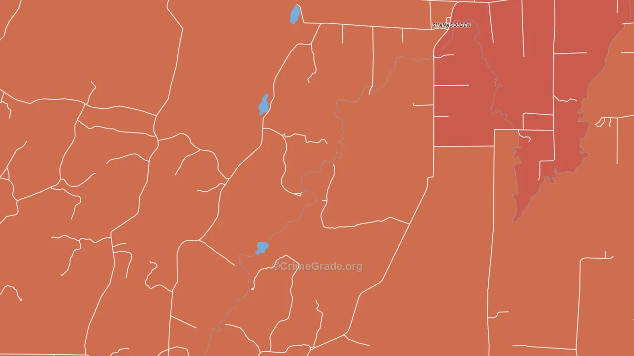 Shanagolden, WI Map of Burglary Rates