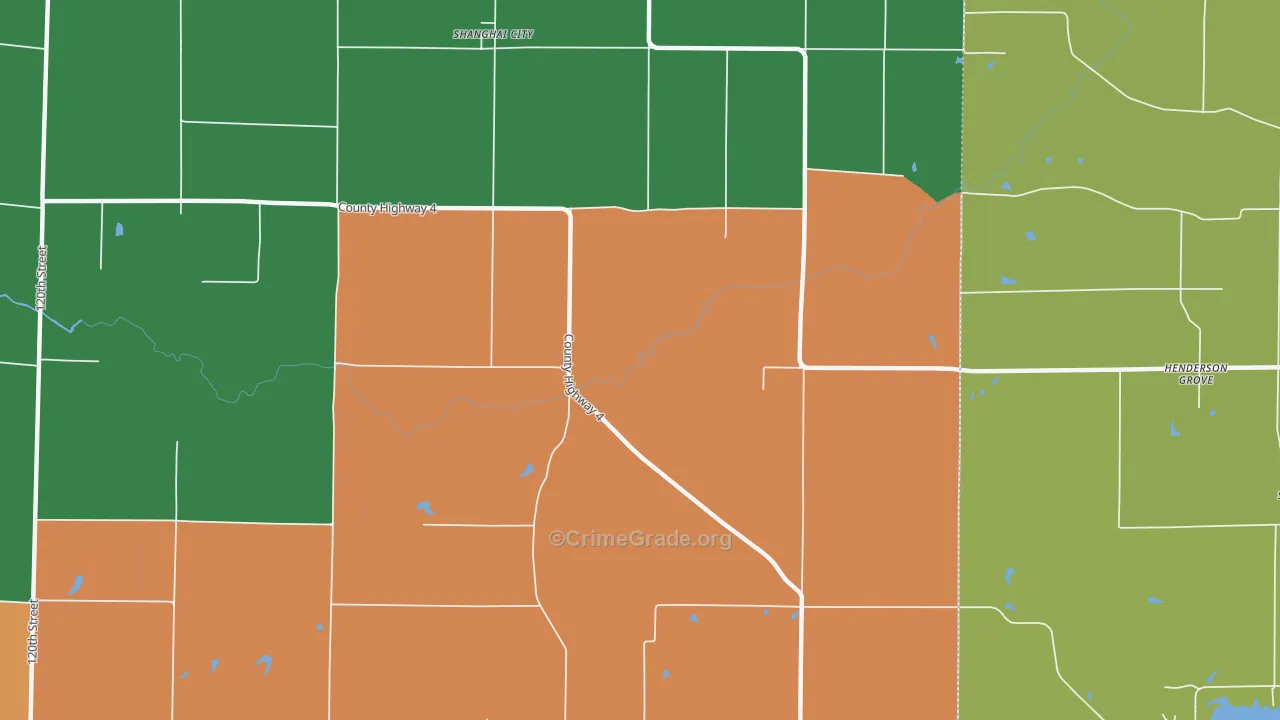 Shanghai City, IL Map of Burglary Rates