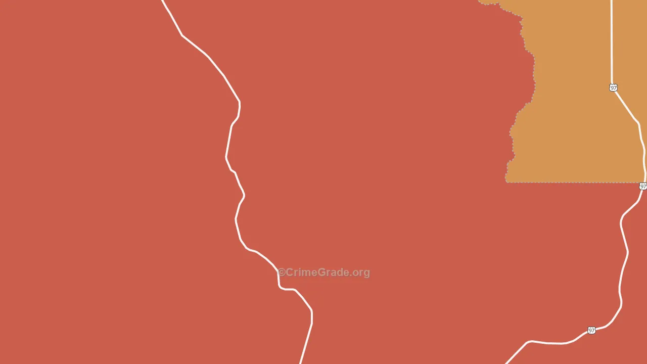 Shaniko, OR Map of Burglary Rates
