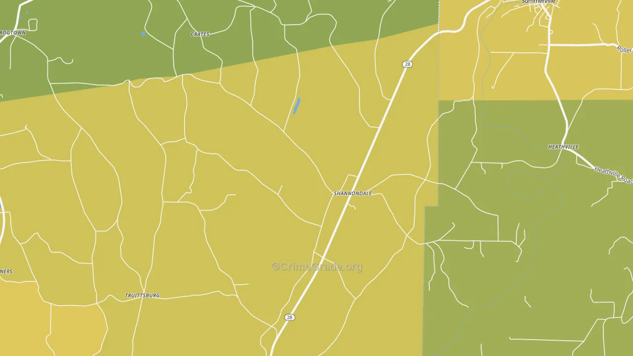 Shannondale, PA Map of Burglary Rates