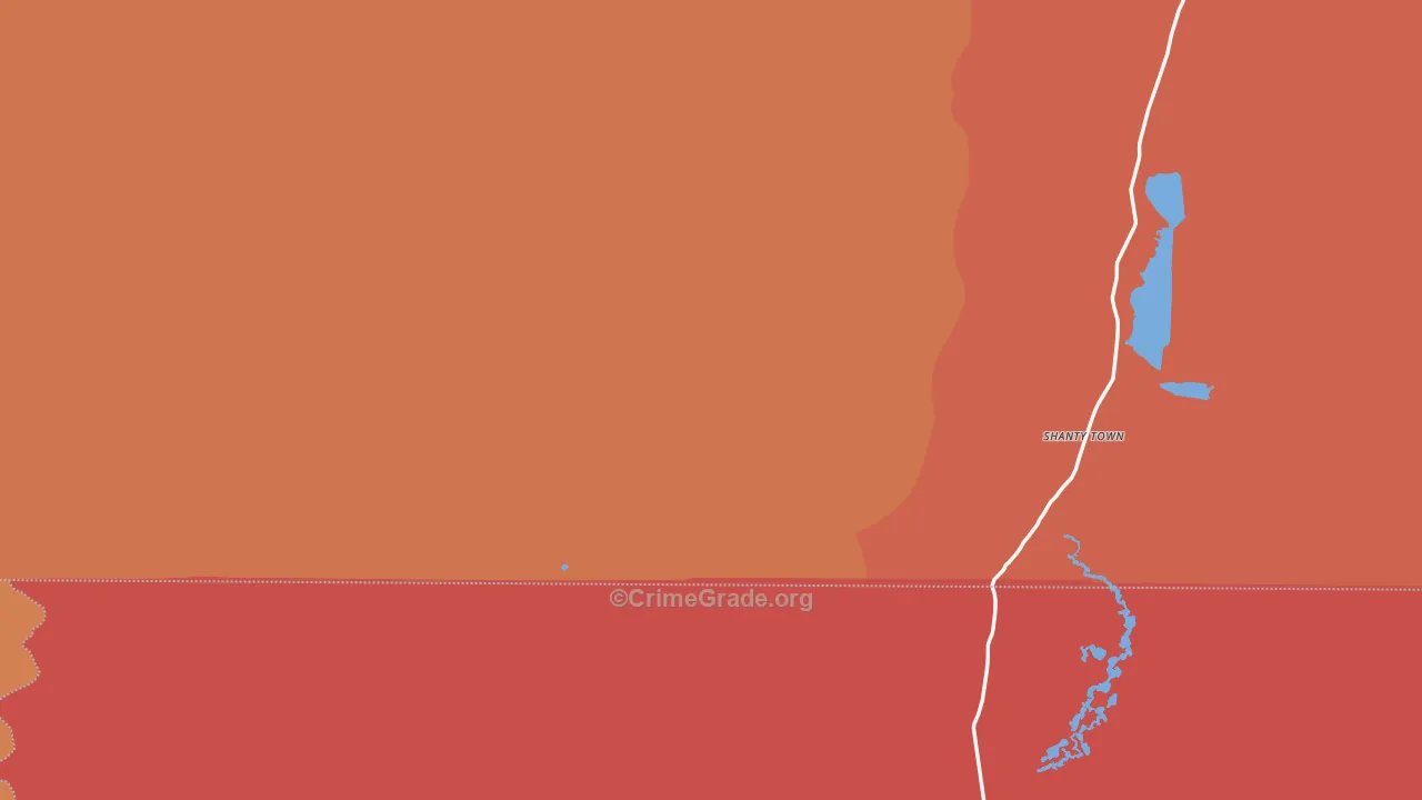 Shanty Town, NV Map of Burglary Rates