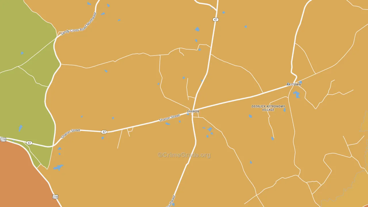Sharon, GA Map of Burglary Rates
