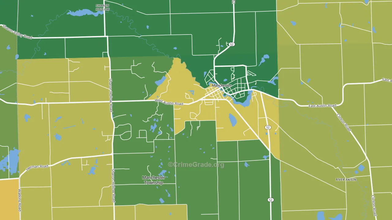 Sharon Hollow, MI Map of Burglary Rates