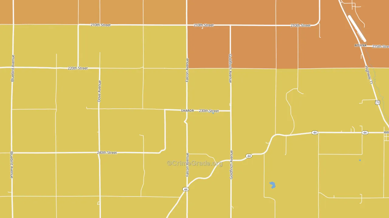 Sharon, IA Map of Burglary Rates