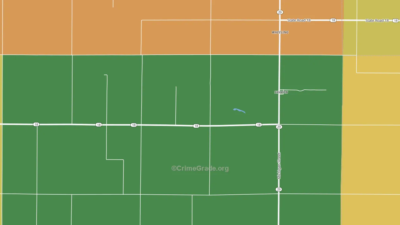 Sharon, IN Map of Burglary Rates