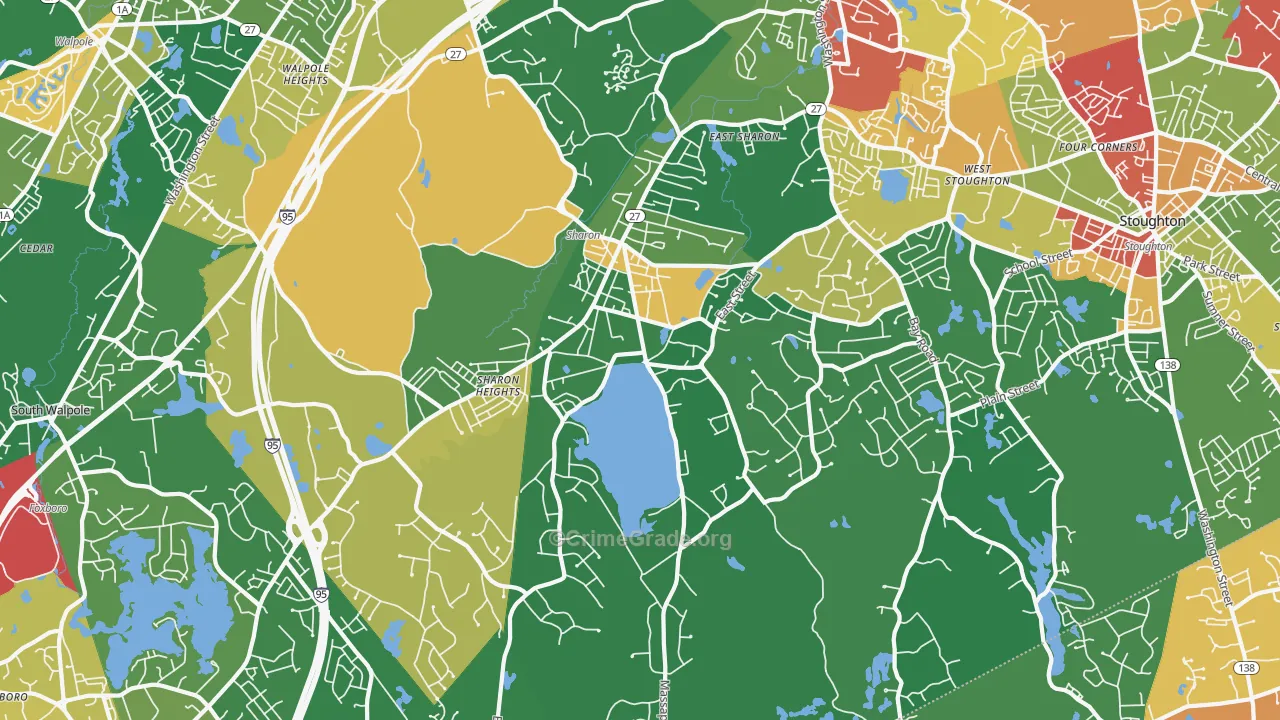 Sharon, MA Map of Burglary Rates