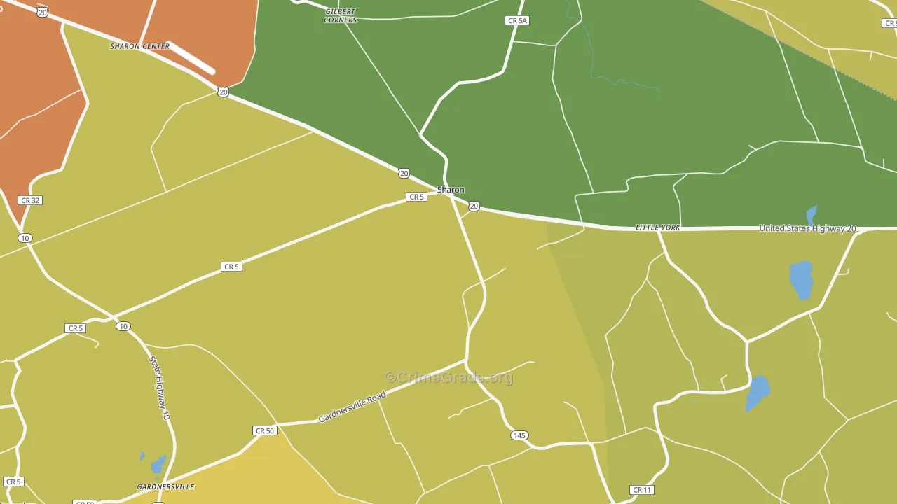Sharon, NY Map of Burglary Rates