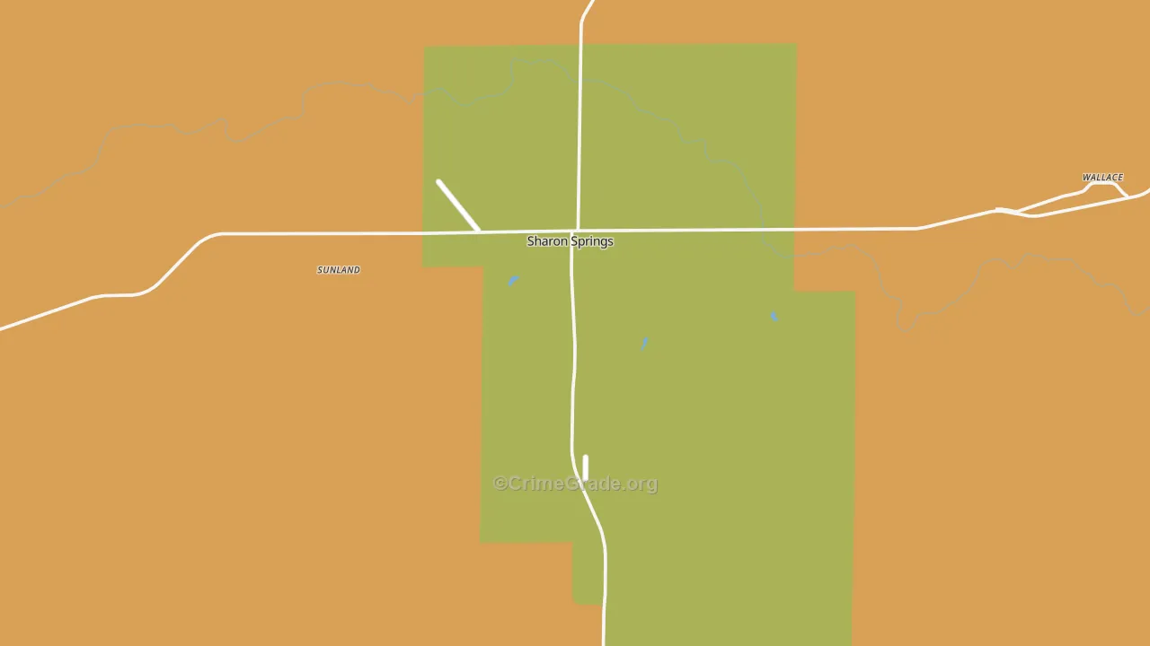 Sharon Springs, KS Map of Burglary Rates