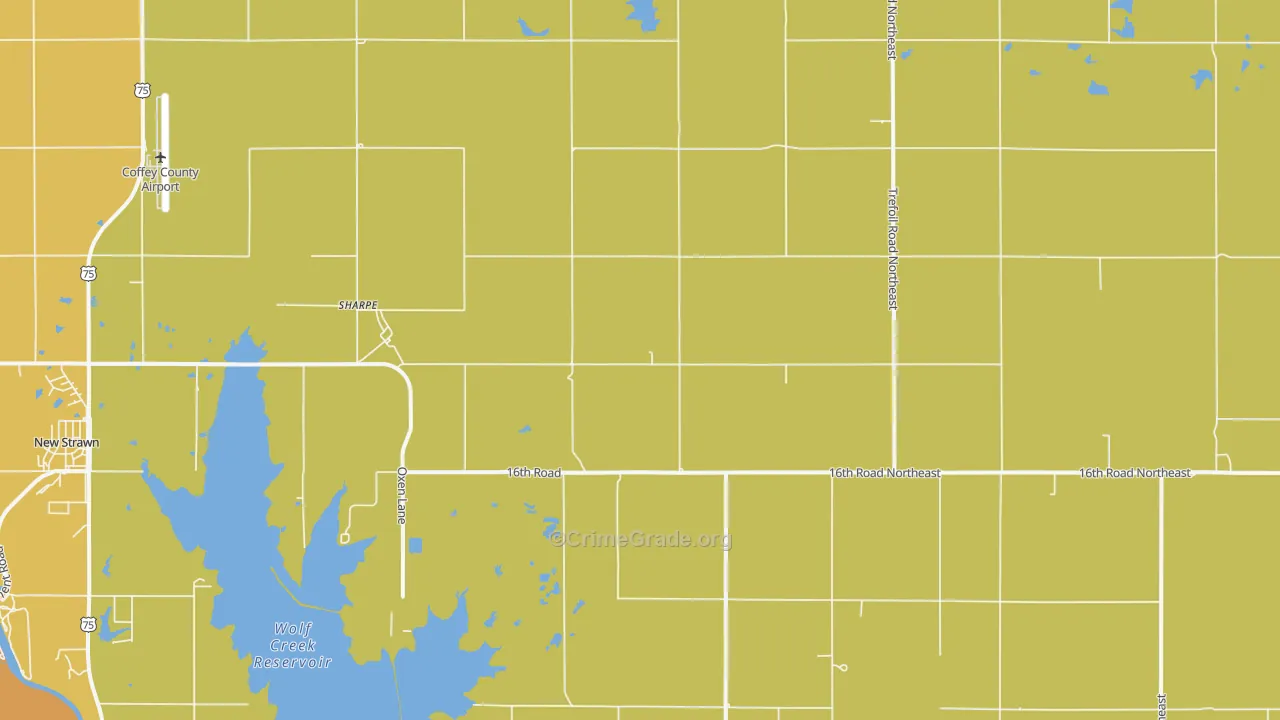 Sharpe, KS Map of Burglary Rates