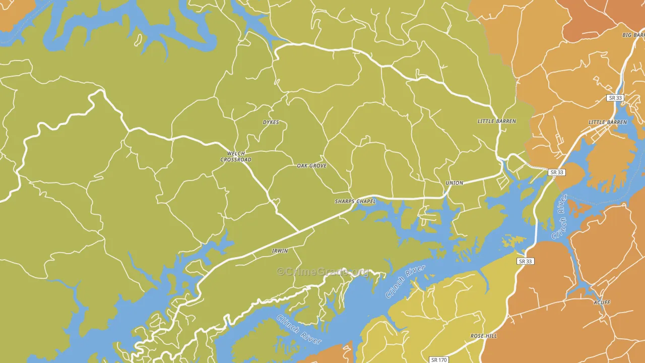 Sharps Chapel, TN Map of Burglary Rates