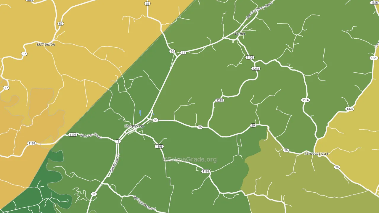 Sharpsburg, KY Map of Burglary Rates