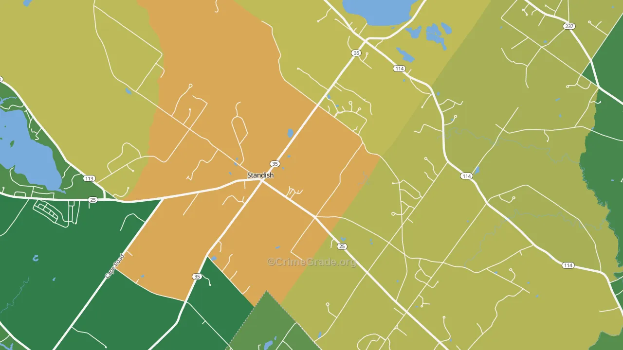 Shaw Mills, ME Map of Burglary Rates