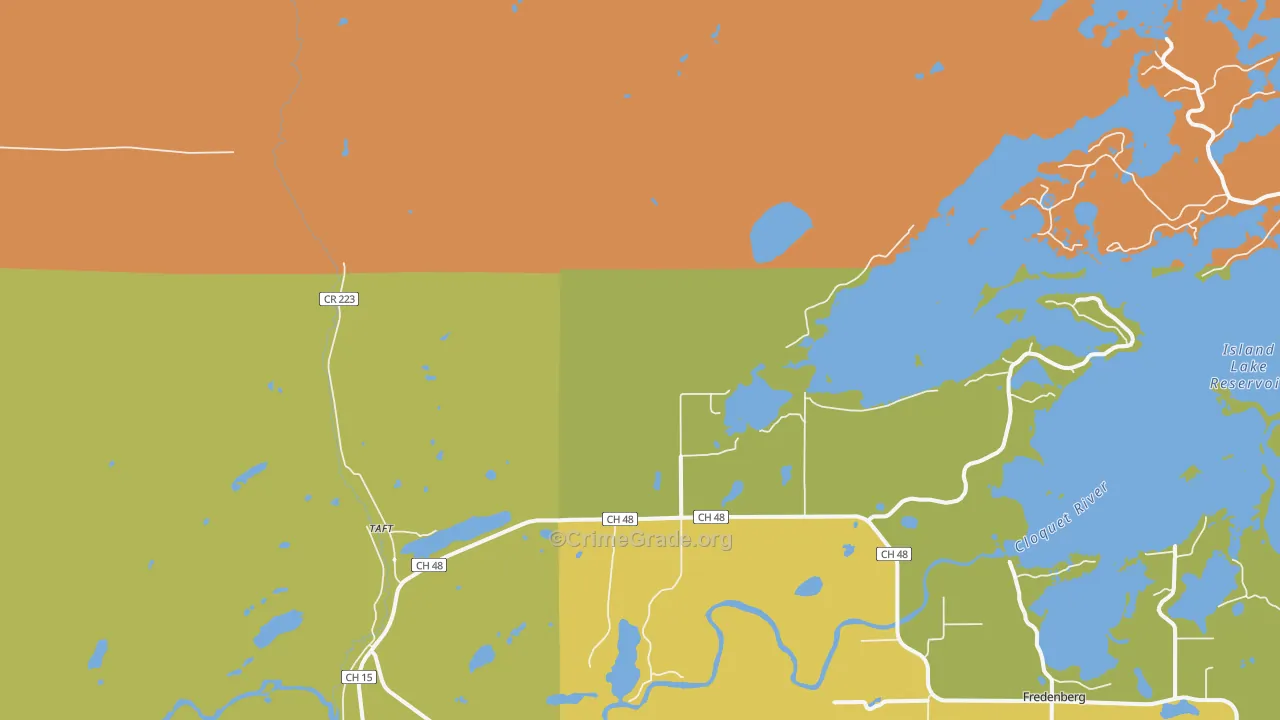 Shaw, MN Map of Burglary Rates