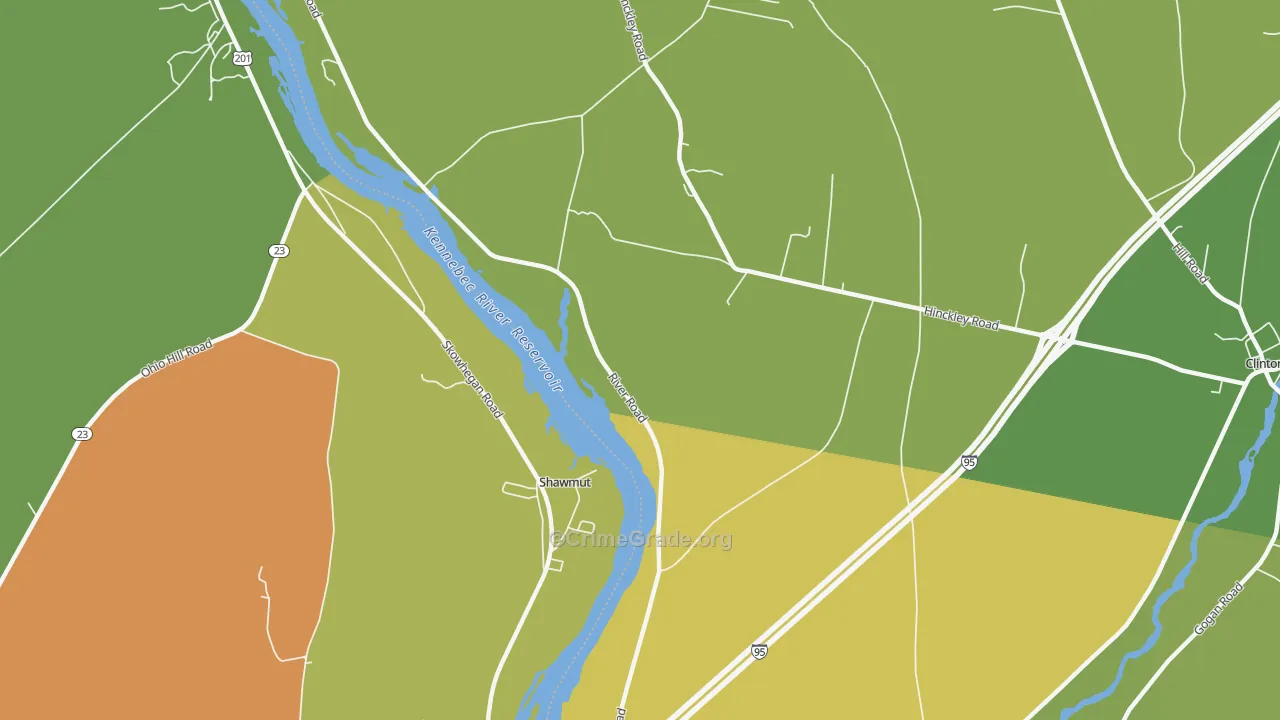 Shawmut, ME Map of Burglary Rates