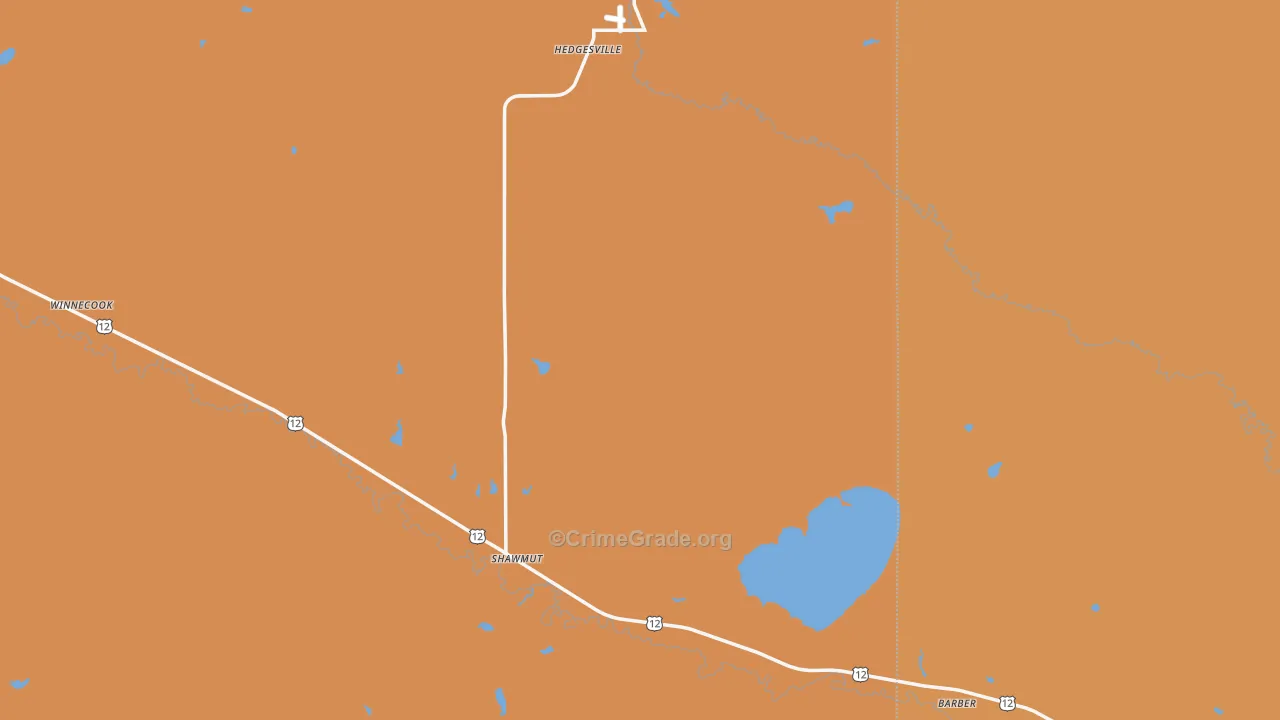 Shawmut, MT Map of Burglary Rates
