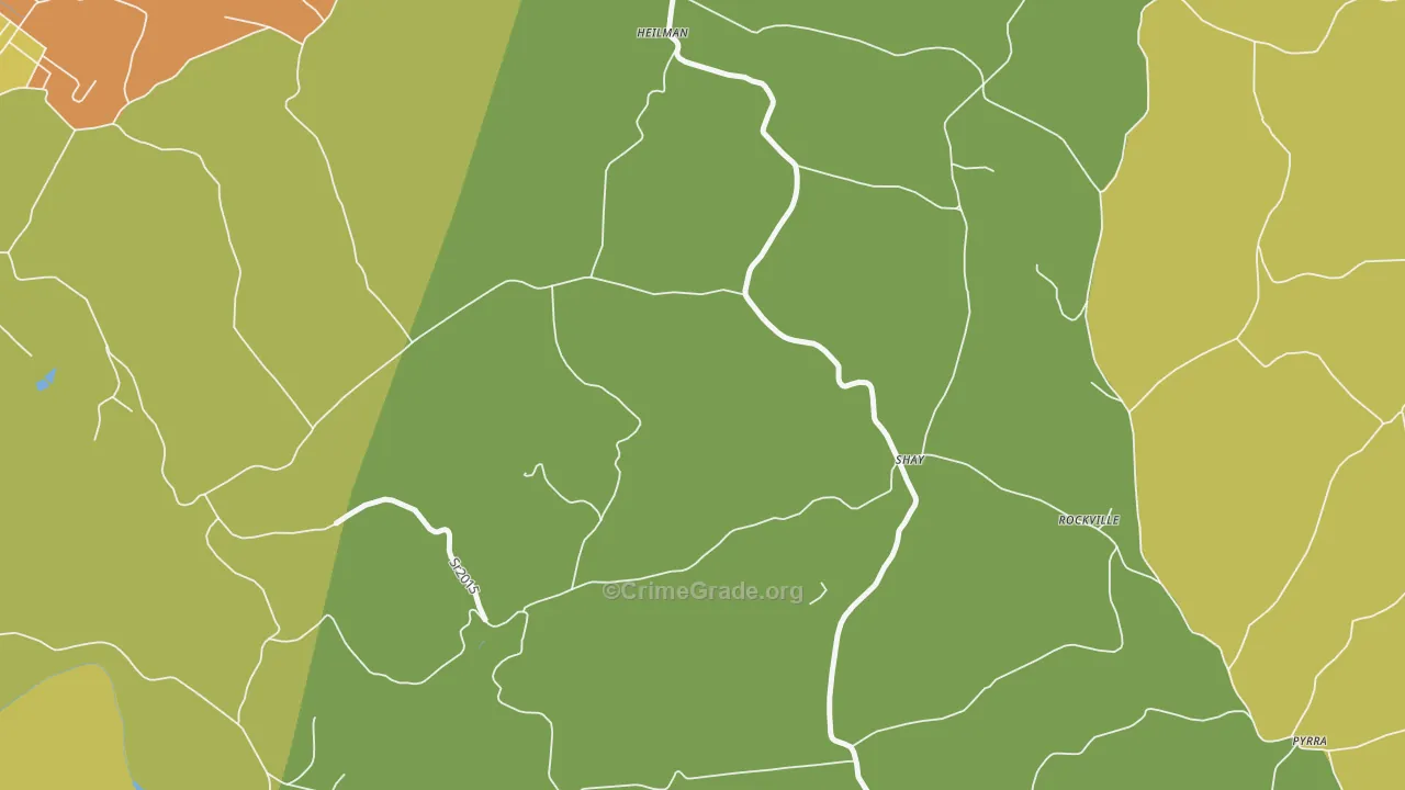 Shay, PA Map of Burglary Rates