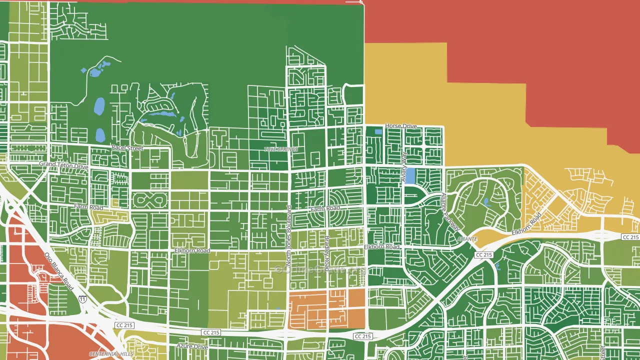 Sheep Mountain, Las Vegas, NV Map of Burglary Rates