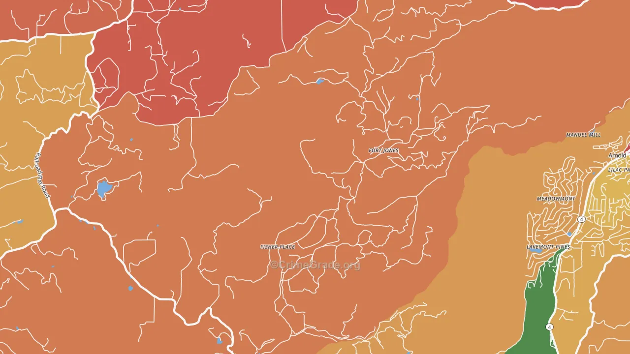 Sheep Ranch, CA Map of Burglary Rates