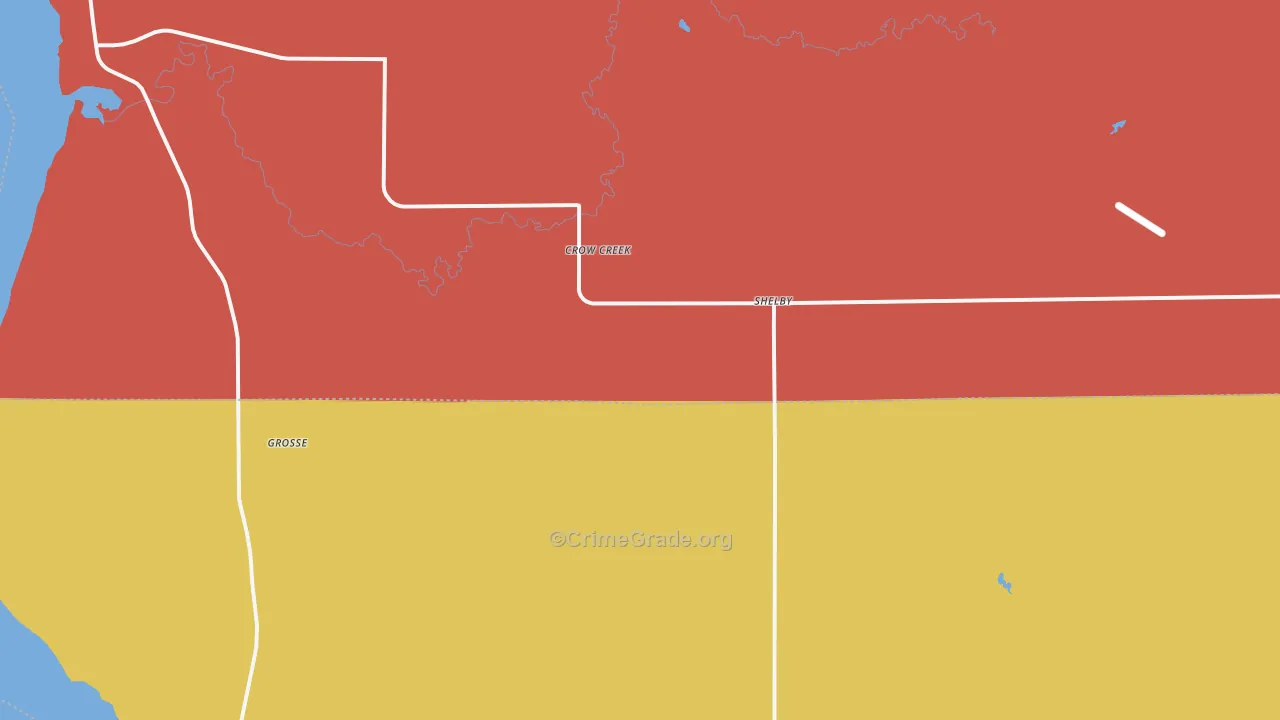 Shelby, SD Map of Burglary Rates