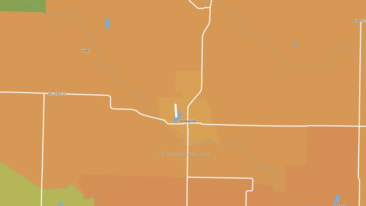 Shelbyville, MO Map of Burglary Rates