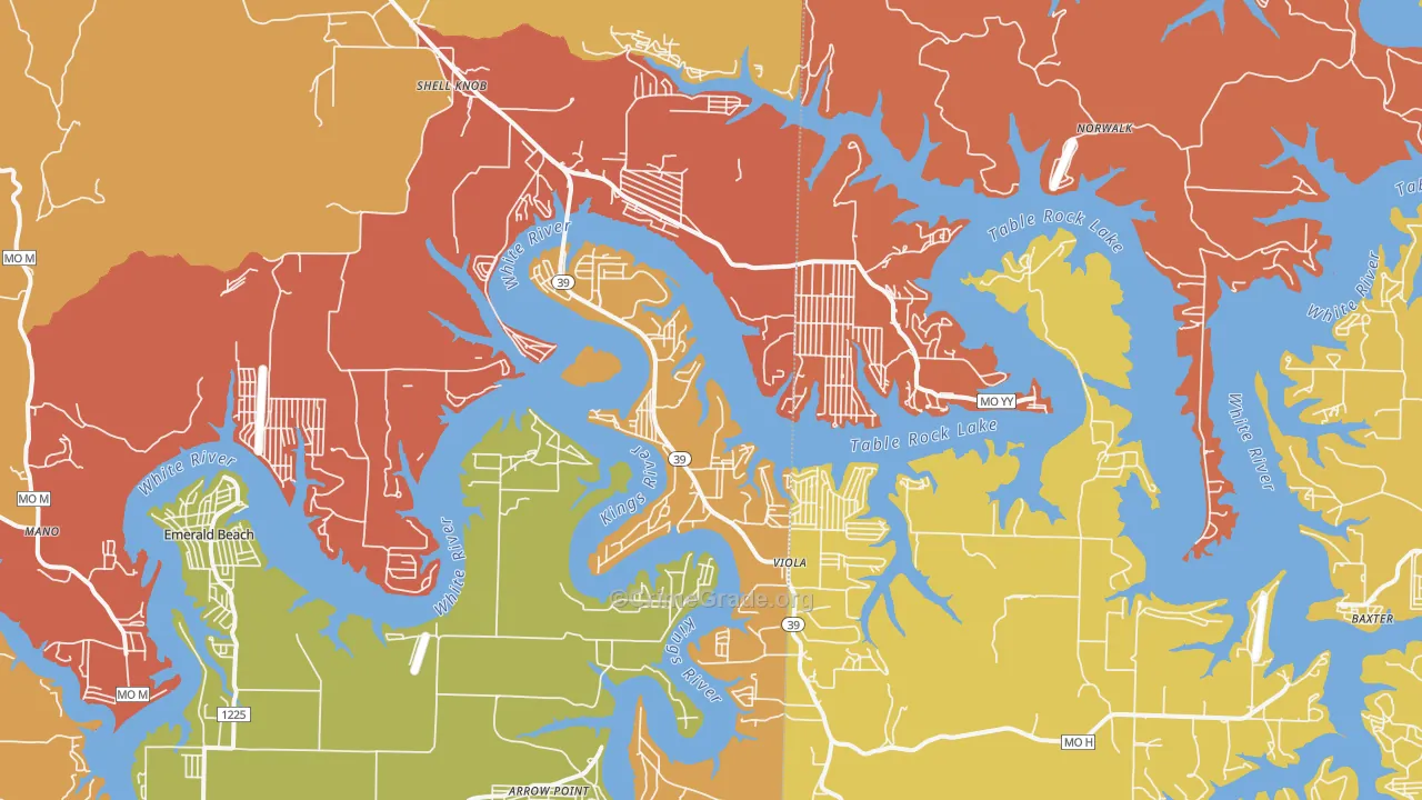 Shell Knob, MO Map of Burglary Rates