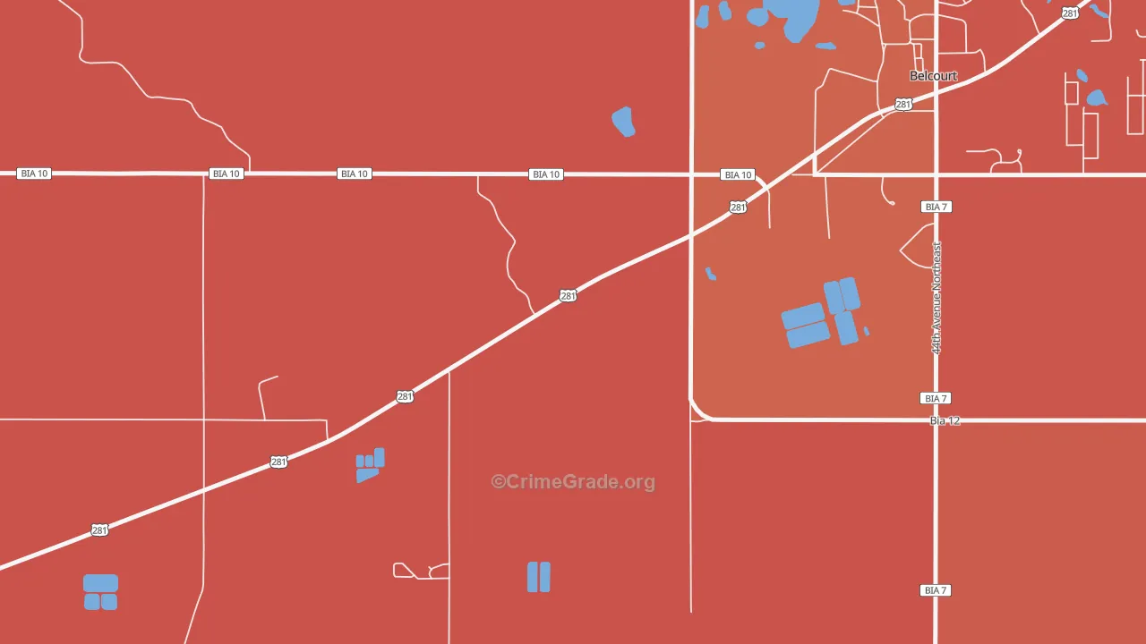 Shell Valley, ND Map of Burglary Rates