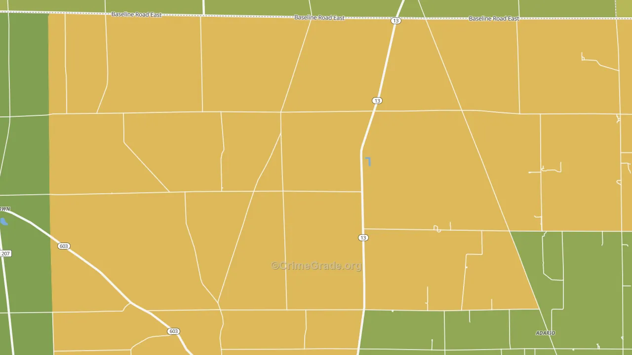 Shenandoah, OH Map of Burglary Rates