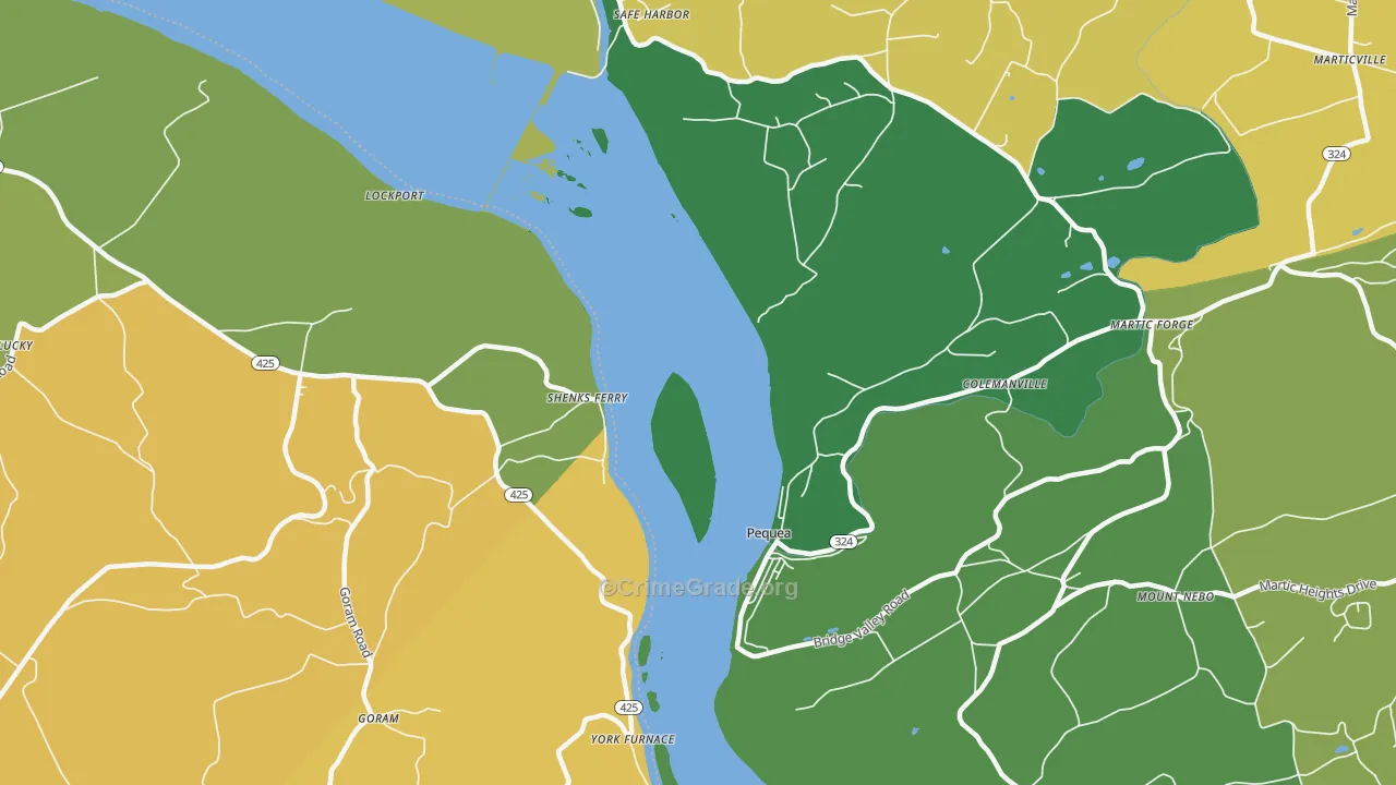 Shenks Ferry, PA Map of Burglary Rates