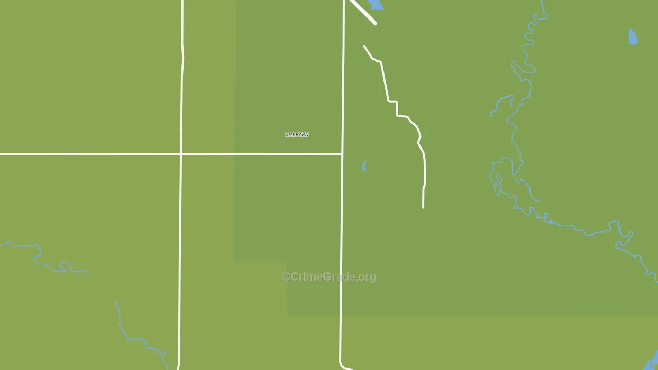 Shepard, ND Map of Burglary Rates