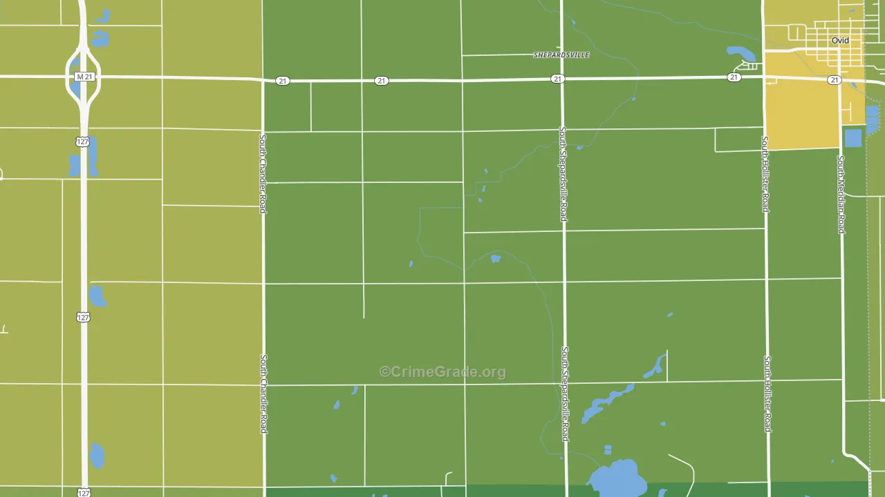 Shepardsville, MI Map of Burglary Rates